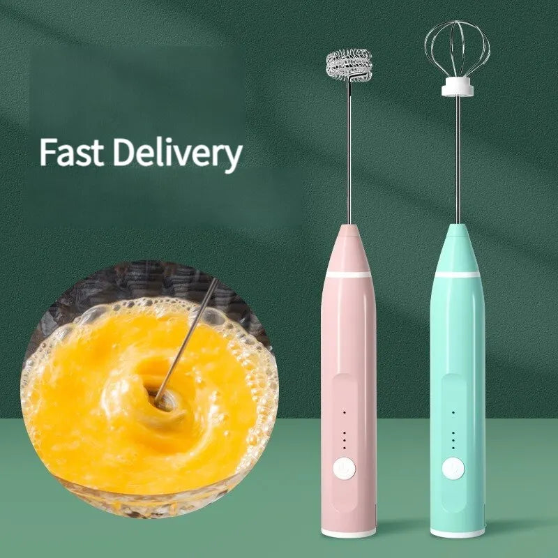1 PC USB Rechargeable Milk Frother Portable Handheld Mixer & Egg Beater Electric Coffee Foamer, Milk Shaker & Blender