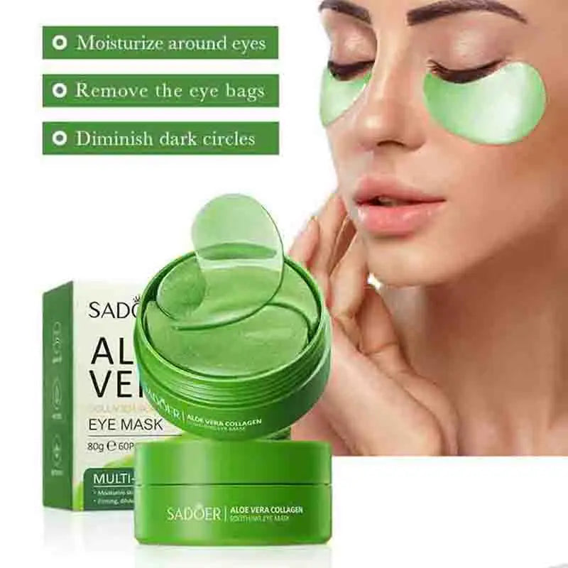 Aloe Vera Eye Masks – Hydrating & Soothing with Rich Aloe Vera Essence, Perfect for Winter & Spring Skincare, Great as a New Year Gift