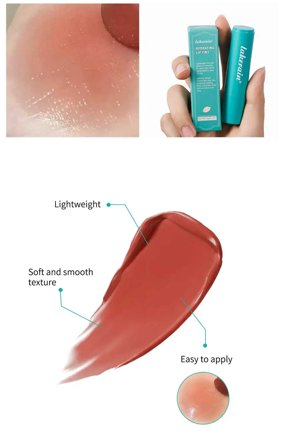 Hydrating Tinted Lip Balm – Long-Lasting Moisture Jelly-Like Tint with Natural Color Korean Lip Makeup