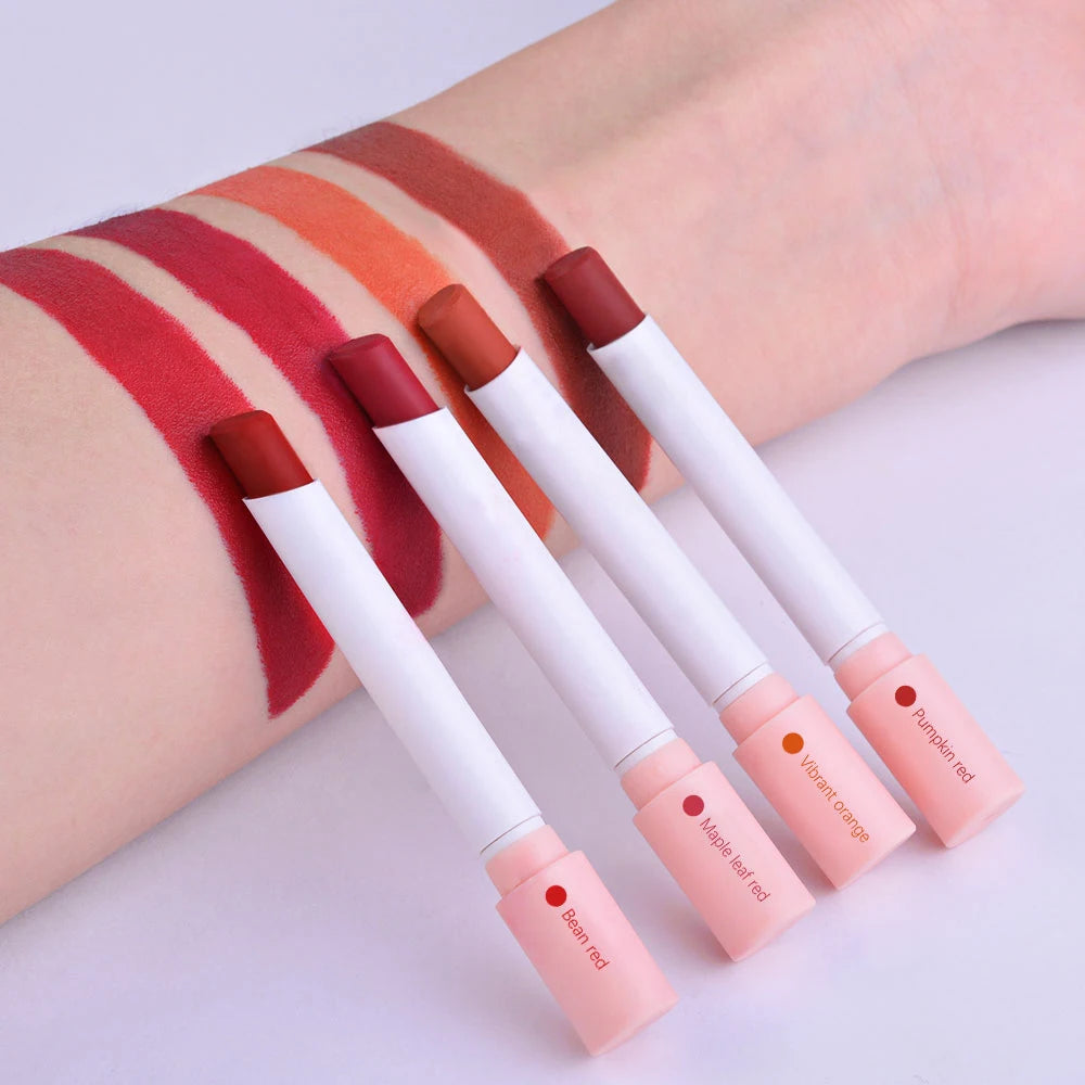 4-Piece Cigarette Lipstick Set – Matte Velvet Finish, Waterproof & Smudge-Proof Lip Gloss for Bold, Lasting Color