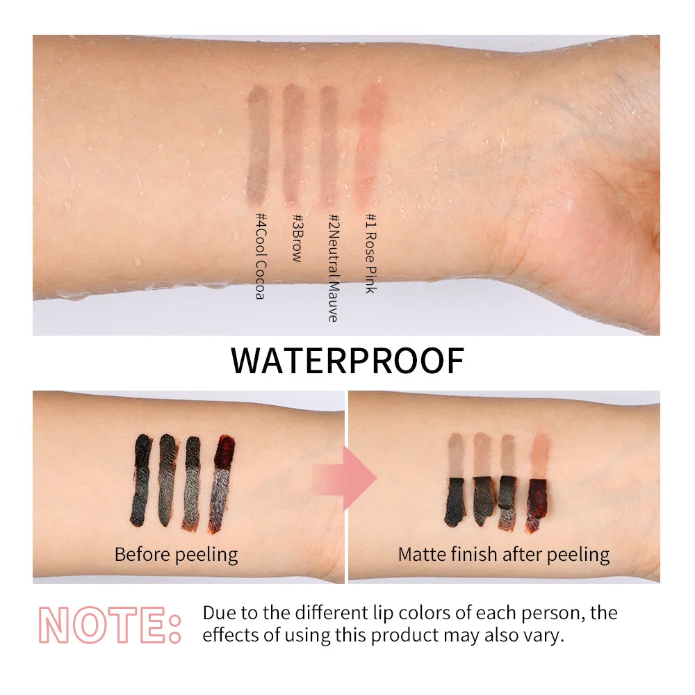 Peel-Off Lip Tint Tattoo Set – 4 Matte Velvet Shades, Long-Lasting Waterproof & Transfer-Proof Lip Color