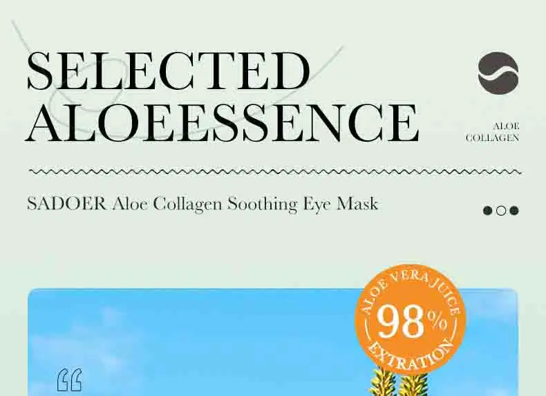 Aloe Vera Eye Masks – Hydrating & Soothing with Rich Aloe Vera Essence, Perfect for Winter & Spring Skincare, Great as a New Year Gift