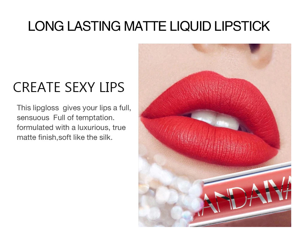 6-Pieces Non-Stick Liquid Lipstick Gift Set – Long-Lasting Matte Lip Gloss – Fade-Resistant, Smooth Finish