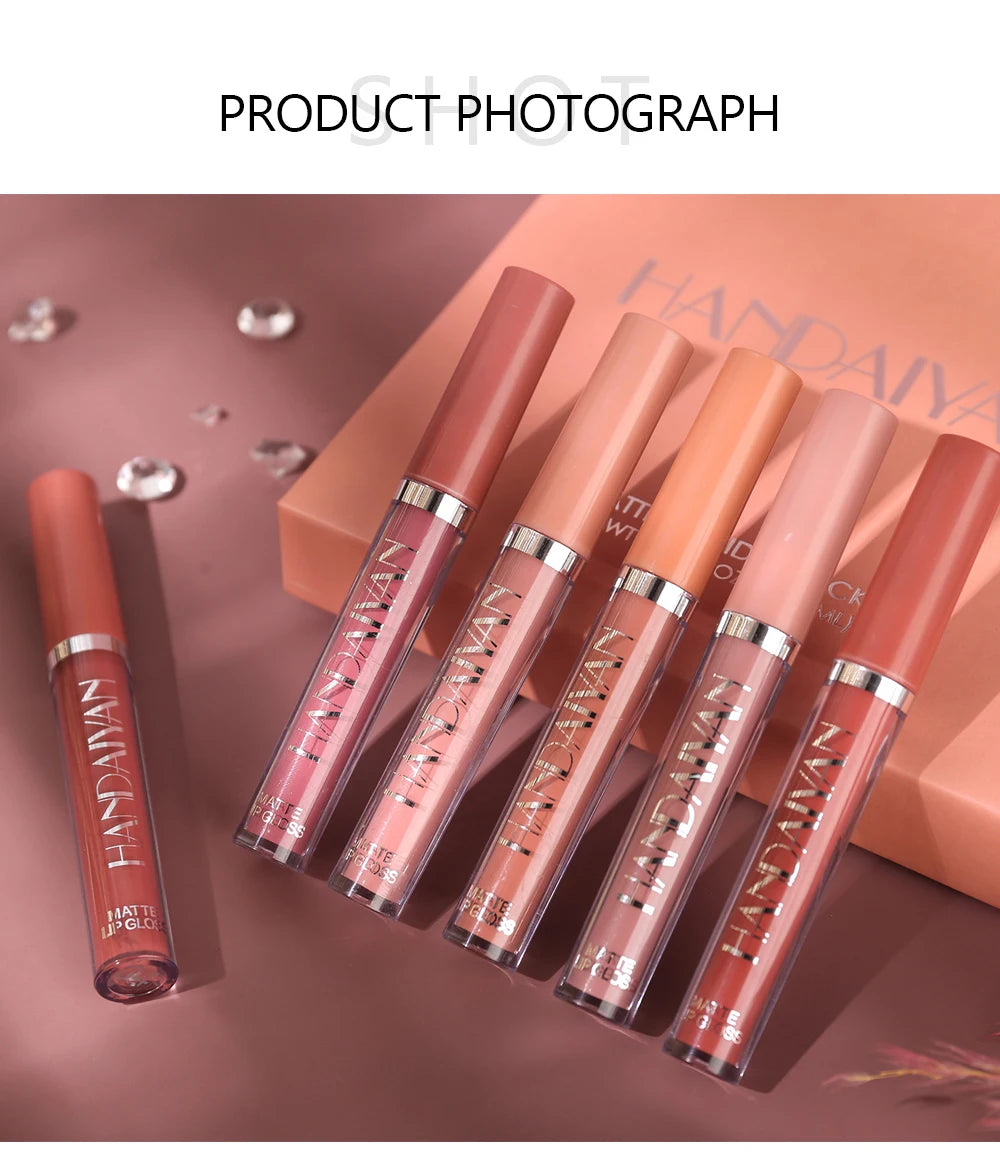 6-Pieces Non-Stick Liquid Lipstick Gift Set – Long-Lasting Matte Lip Gloss – Fade-Resistant, Smooth Finish
