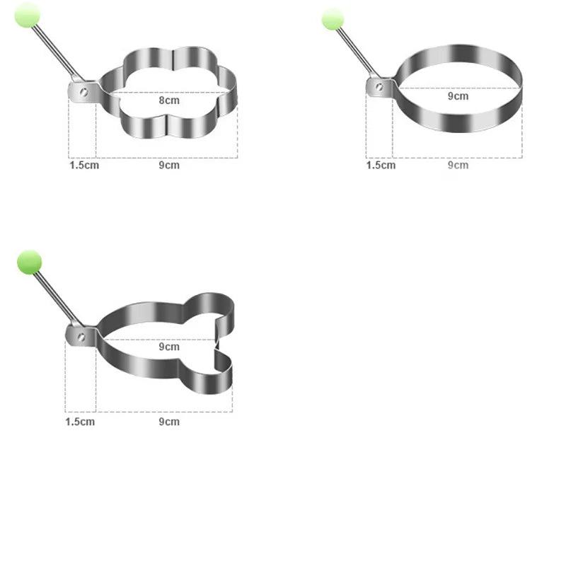 5pcs Stainless Steel Egg Frying Machine Egg Frying Machine Breakfast Baking Model Heart-Shaped Egg Frying Machine Gadge