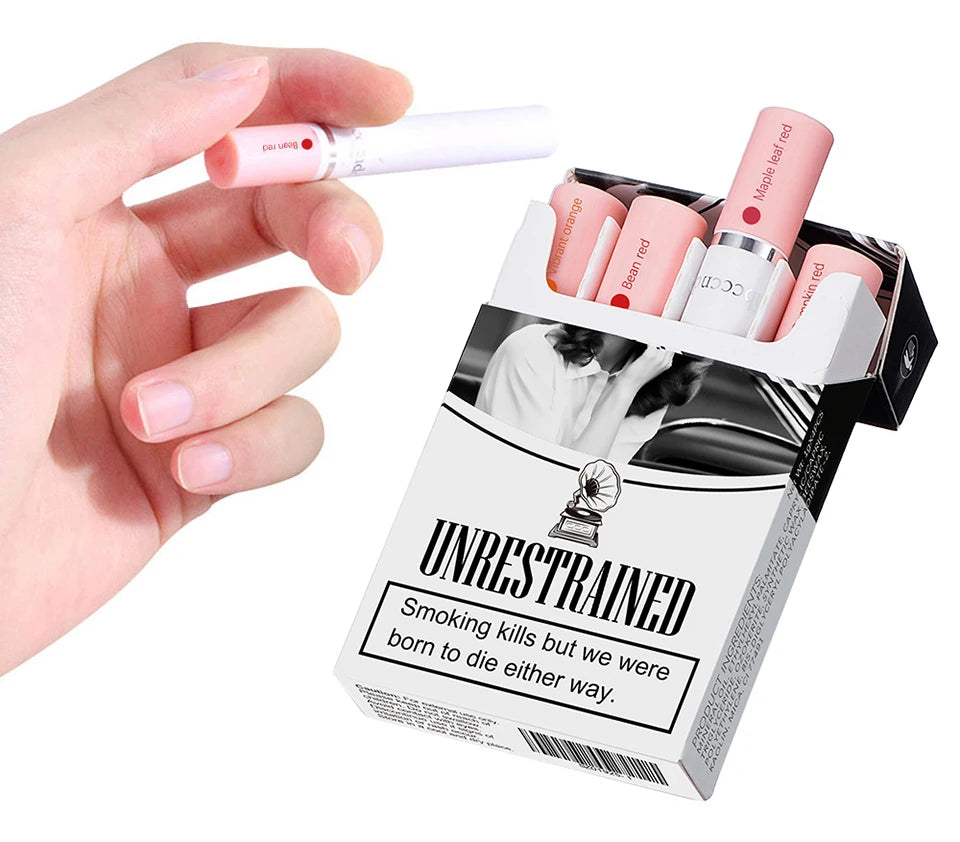4-Piece Cigarette Lipstick Set – Matte Velvet Finish, Waterproof & Smudge-Proof Lip Gloss for Bold, Lasting Color
