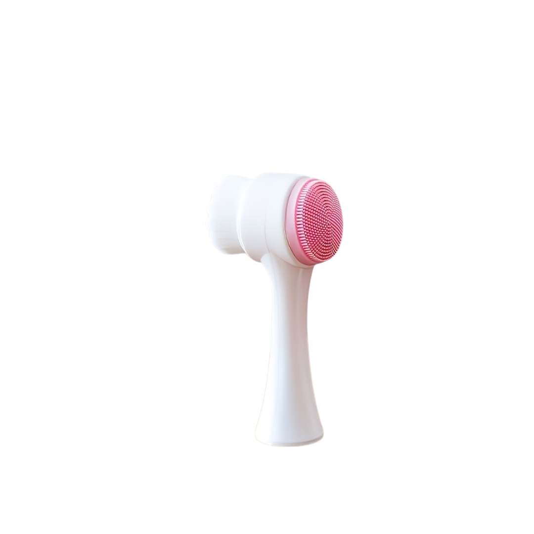 2-in-1 Silicone Facial Scrubber & Manual Face Massager – Double-Sided Exfoliating Brush with Soft Bristles, No Power Needed