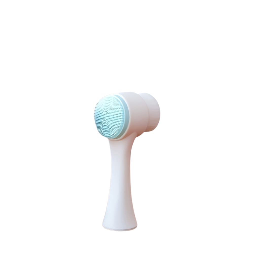 2-in-1 Silicone Facial Scrubber & Manual Face Massager – Double-Sided Exfoliating Brush with Soft Bristles, No Power Needed