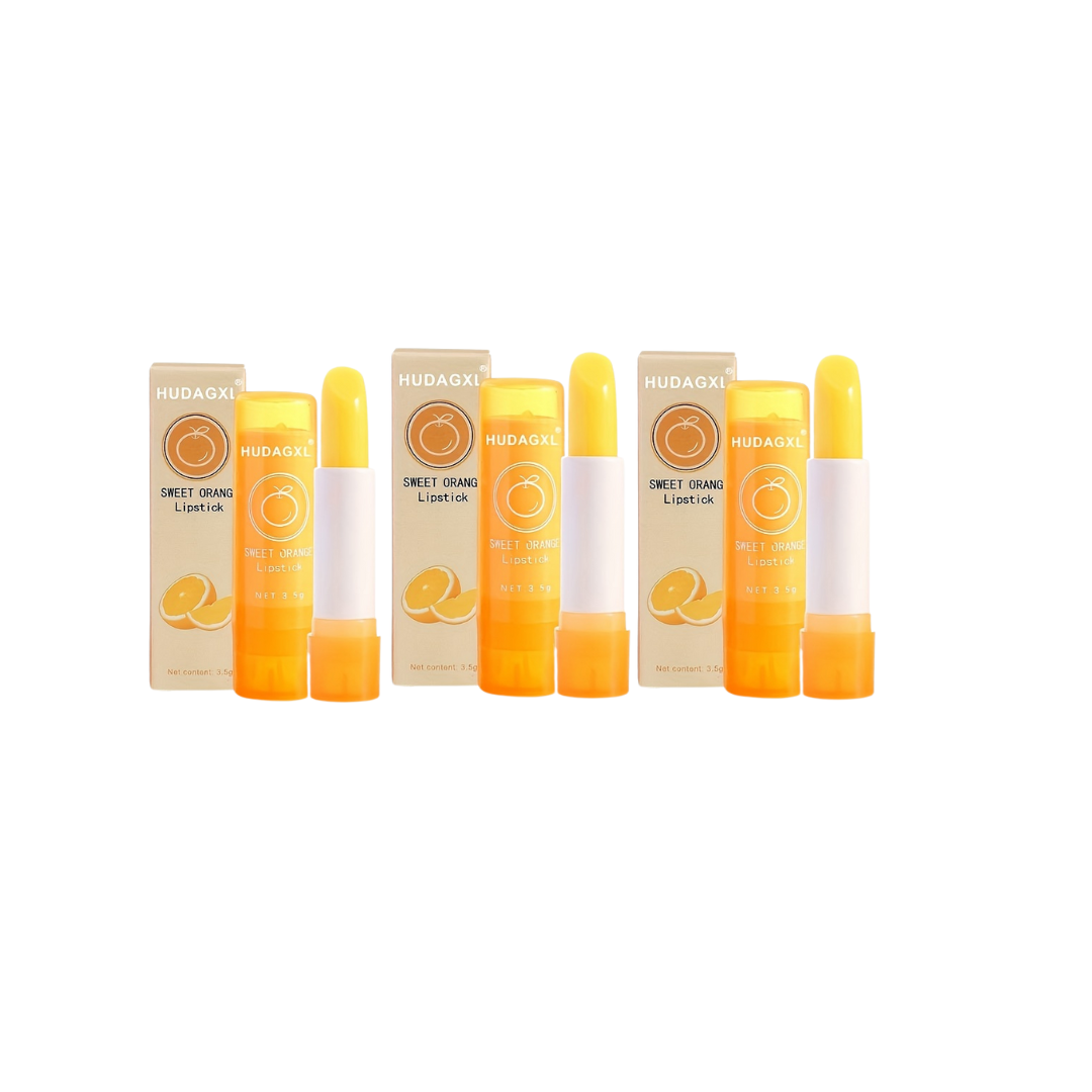 Sweet Orange Vitamin C Color-Changing Lip Balm – Moisturizing, Nourishing & Waterproof with Plant-Based Squalane