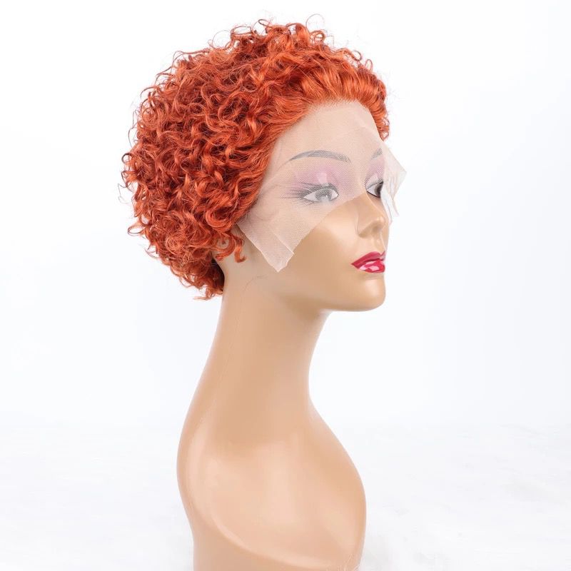 Ombre Short Bob Pixie Cut 13x4x1 T Lace Front Straight Human Hair Wigs