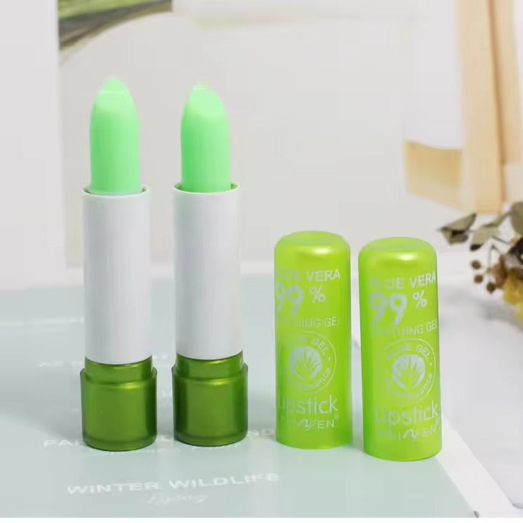 Color-Changing Aloe Lipstick – Long-Lasting, Moisturizing Green-to-Pink Magic Lipstick
