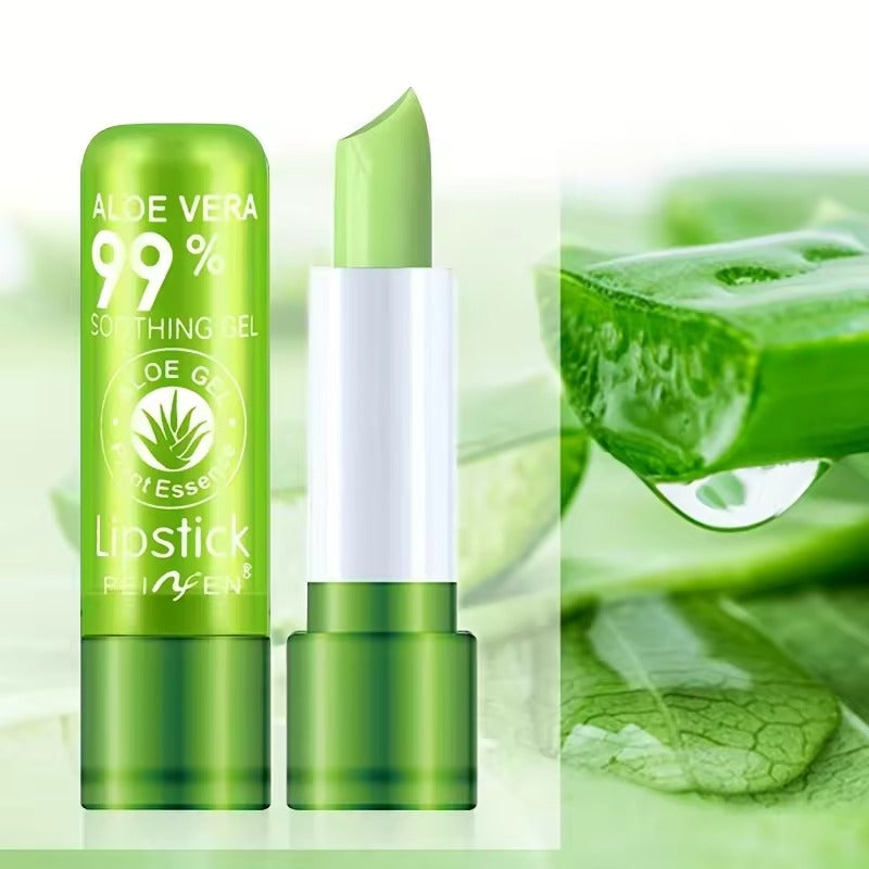 Color-Changing Aloe Lipstick – Long-Lasting, Moisturizing Green-to-Pink Magic Lipstick
