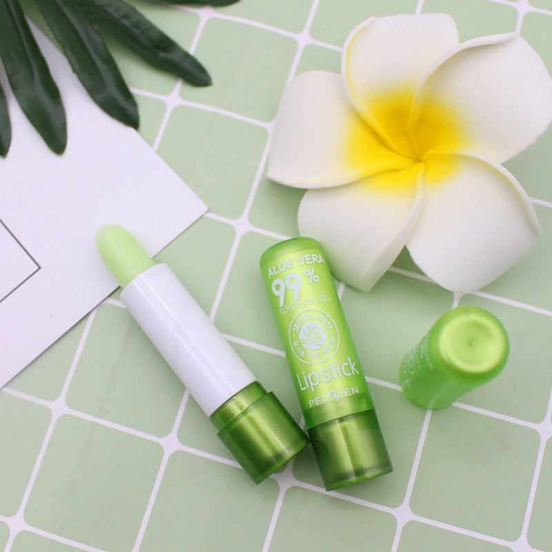 Color-Changing Aloe Lipstick – Long-Lasting, Moisturizing Green-to-Pink Magic Lipstick