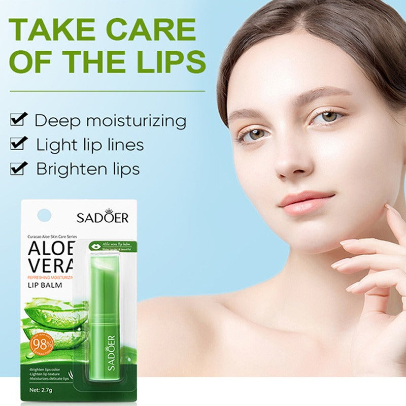 Aloe Vera Lip Balm with Vitamin E & Squalane – Deeply Hydrating, Moisturizing & Brightening Care