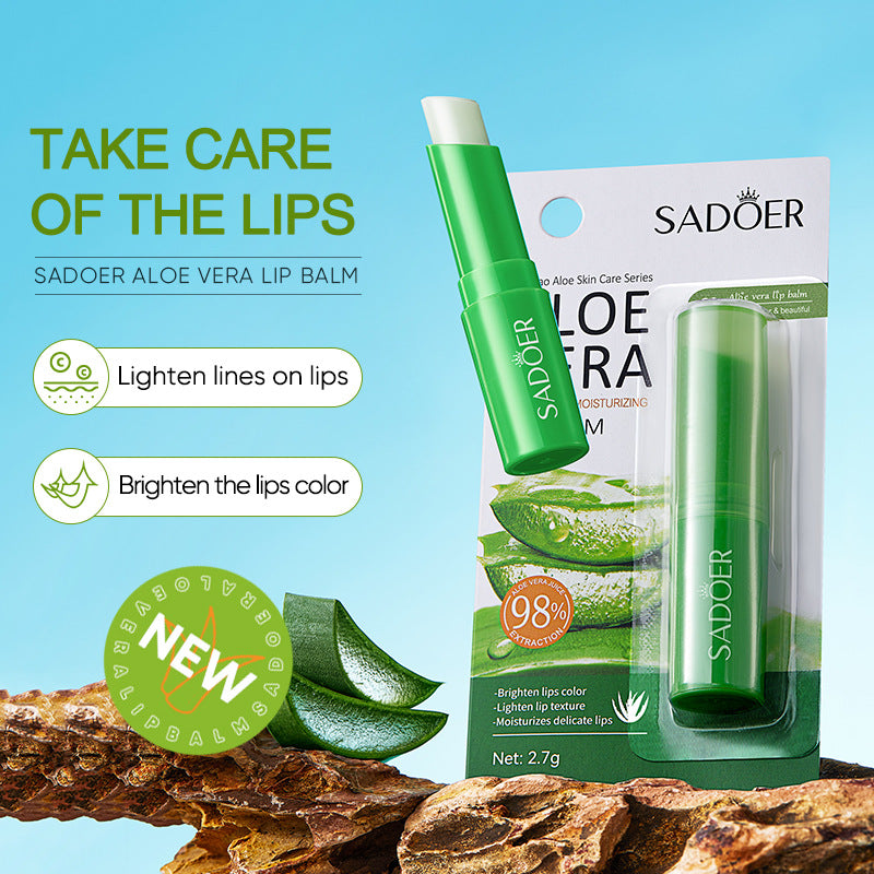 Aloe Vera Lip Balm with Vitamin E & Squalane – Deeply Hydrating, Moisturizing & Brightening Care