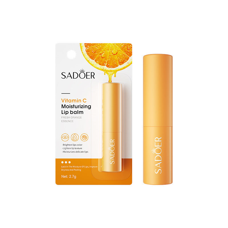 Vitamin C Lip Balm – Moisturizing & Brightening with Antioxidants, Hydrating Formula for Smooth, Supple Lips, Hypoallergenic, Natural Citrus Finish