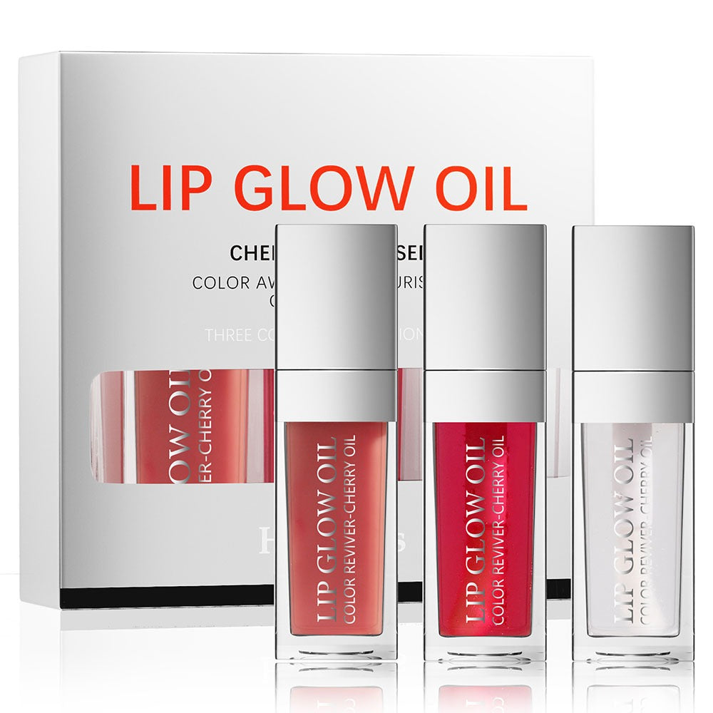 Crystal Jelly Moisturizing Lip Oil Set – Tinted Lip Glow Oil for Hydrating Shine & Natural Color, Lightweight Lip Gloss Makeup Kit