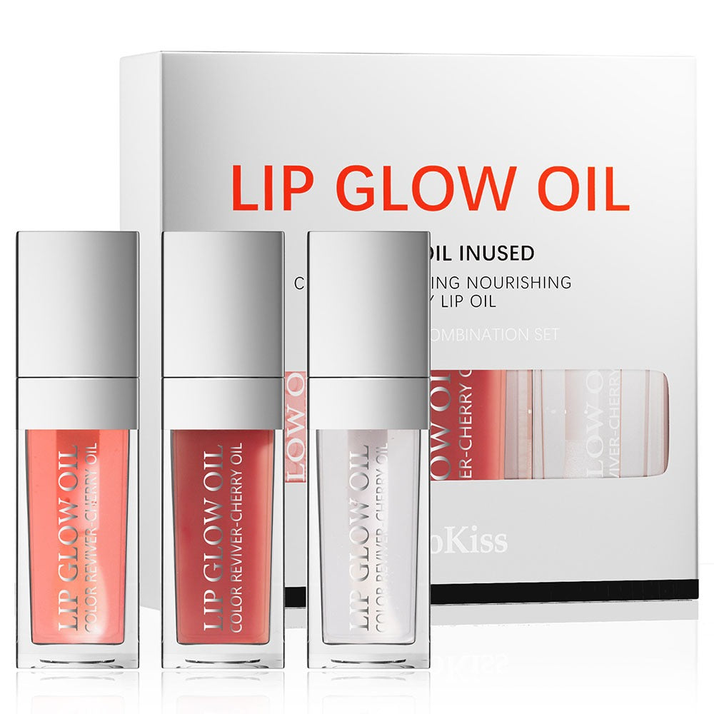 Crystal Jelly Moisturizing Lip Oil Set – Tinted Lip Glow Oil for Hydrating Shine & Natural Color, Lightweight Lip Gloss Makeup Kit