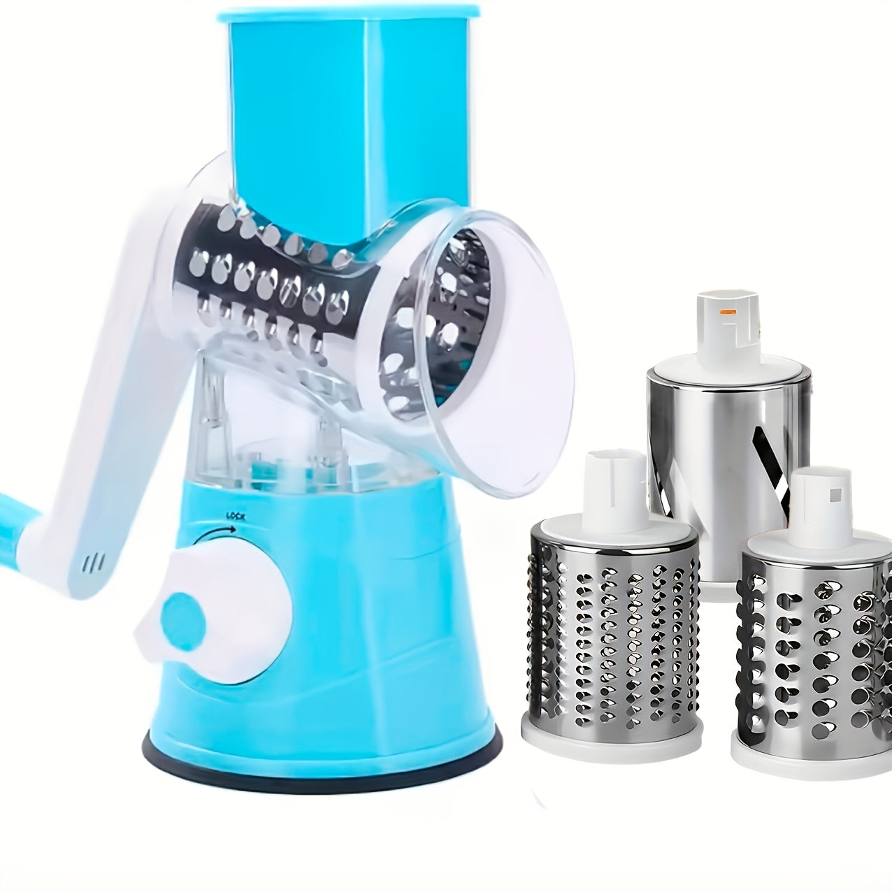 Manual Multi-Functional Drum Slicer – Desktop Kitchen Tool for Slicing Cheese, Vegetables & Fruits with Ease