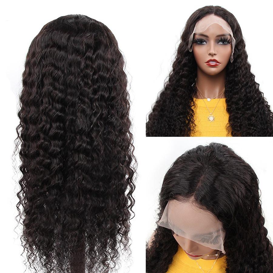 Deep Wave 13x6 Transparent Lace Frontal Brazilian Human Hair Wigs