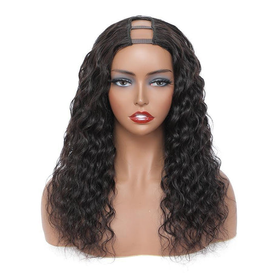 U Part Wig Water Wave Human Hair Wigs For Black Women Brazilian Remy H