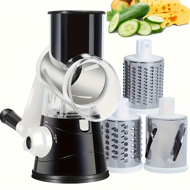 Manual Multi-Functional Drum Slicer – Desktop Kitchen Tool for Slicing Cheese, Vegetables & Fruits with Ease