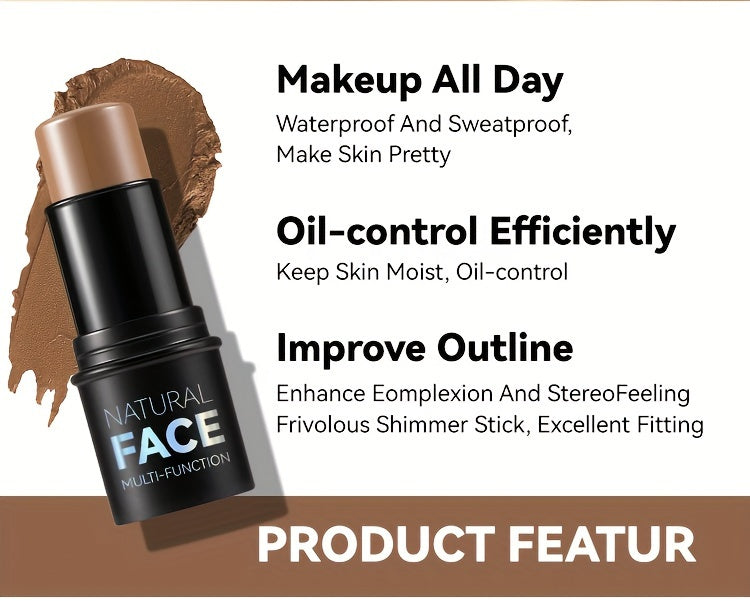 Waterproof Contour Stick Trio – Multi-Use Highlight, Concealer & Contour for Natural Definition