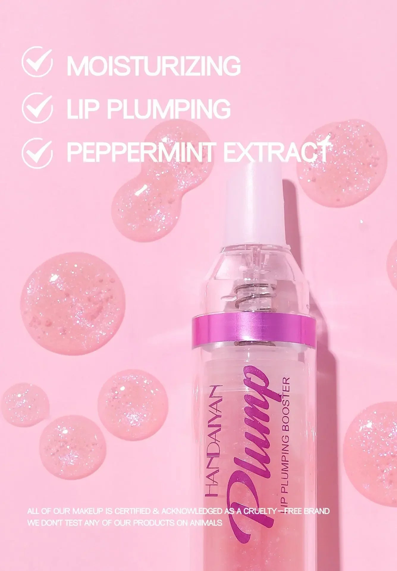 Lip Plumping Booster – Waterproof Liquid Lipstick & Gloss with Moisturizing Oil Glitter Finish