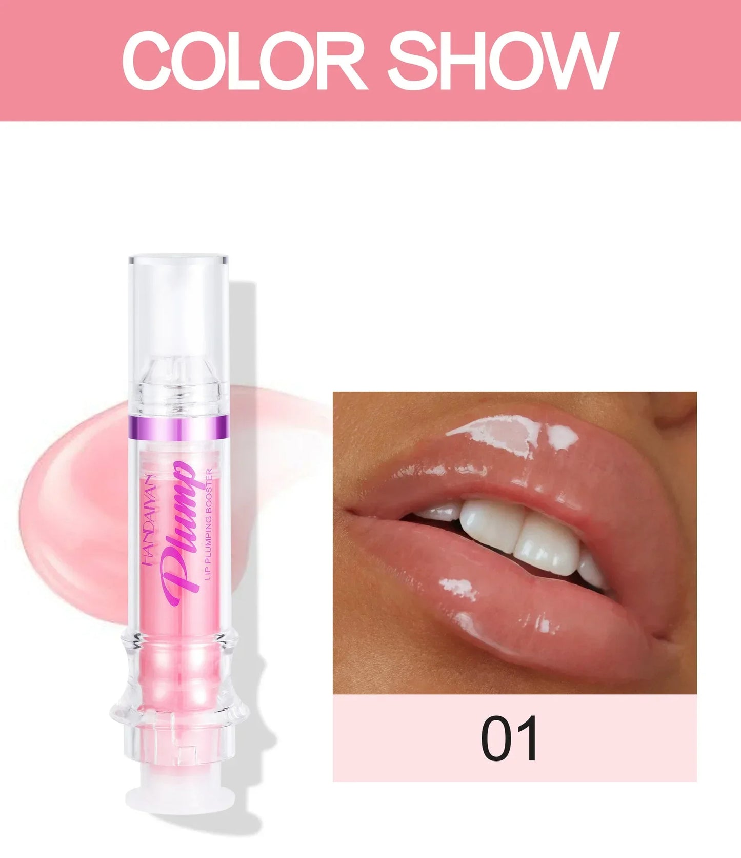 Lip Plumping Booster – Waterproof Liquid Lipstick & Gloss with Moisturizing Oil Glitter Finish