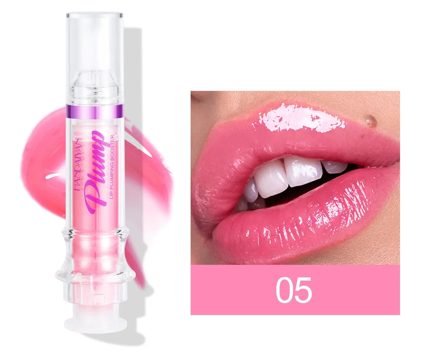 Lip Plumping Booster – Waterproof Liquid Lipstick & Gloss with Moisturizing Oil Glitter Finish