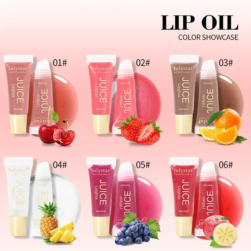 Fruit-Infused Moisturizing Lip Oil – Natural Shine, Long-Lasting Tint & Juicy Gloss Finish