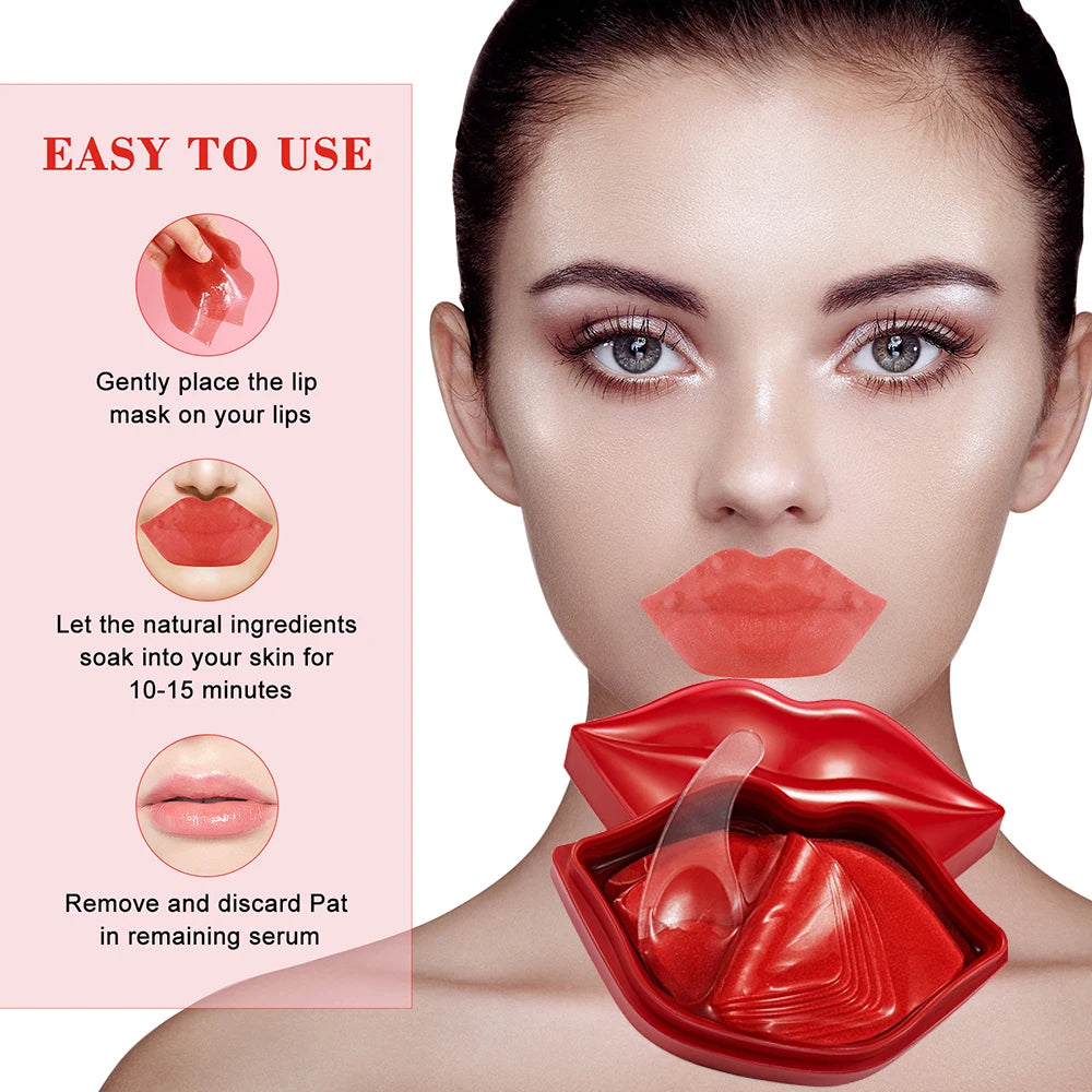 20pcs Cherry Vitamin Lip Masks – Moisturizing Lip Patches with Cherry Extract to Brighten Remove Dead Skin & Improve Dry Lips Gift for Women
