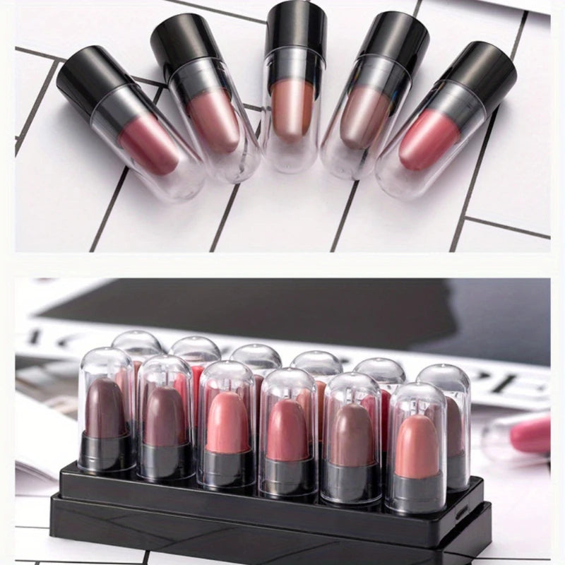 12-Color Eyeshadow Stick Set – Long-Lasting Cream Sticks with Glitter & Matte Finishes in Black, Gray & Mixed Shades