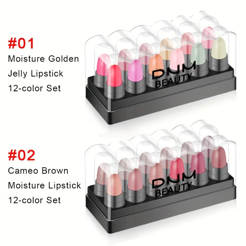 12-Color Eyeshadow Stick Set – Long-Lasting Cream Sticks with Glitter & Matte Finishes in Black, Gray & Mixed Shades