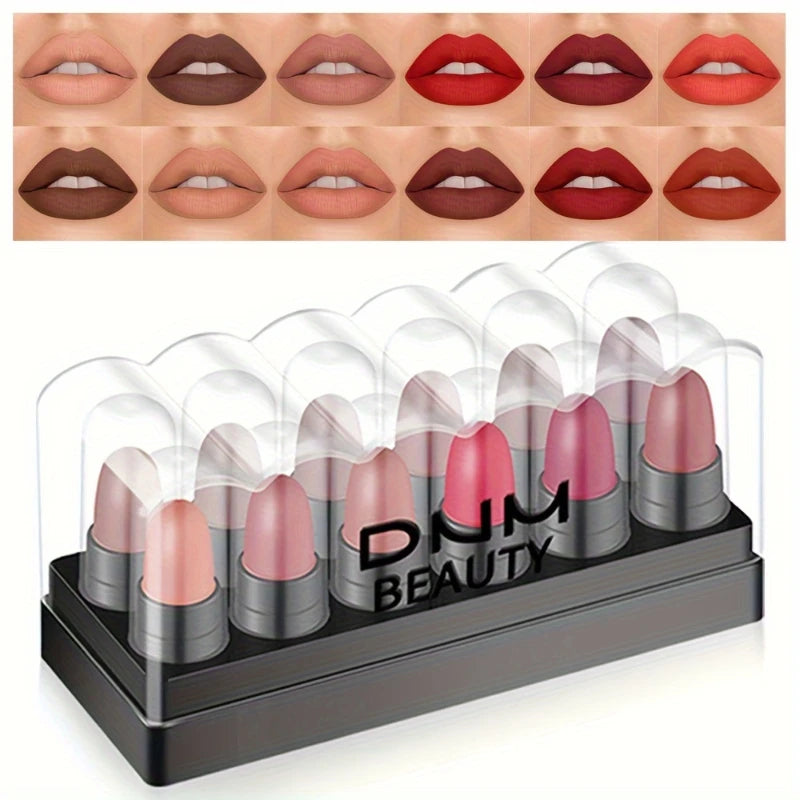 12-Color Eyeshadow Stick Set – Long-Lasting Cream Sticks with Glitter & Matte Finishes in Black, Gray & Mixed Shades