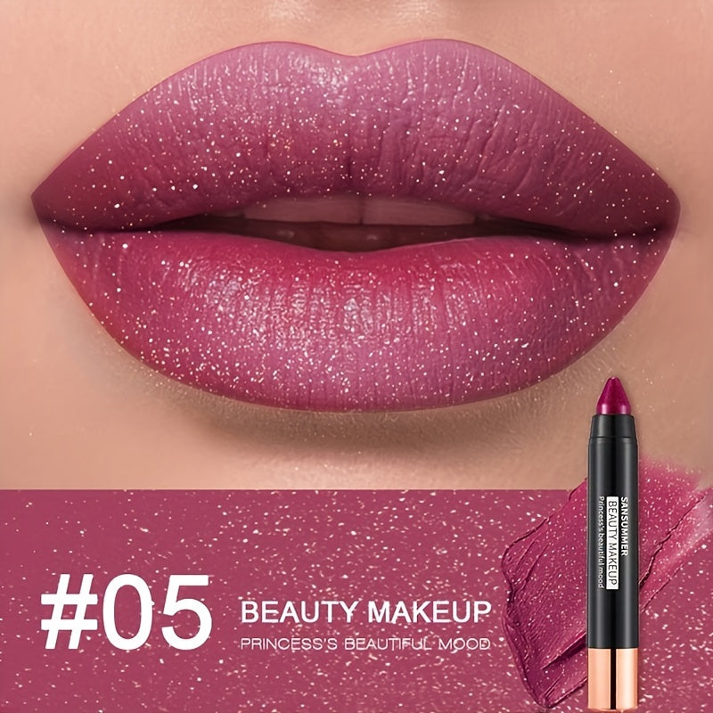 Waterproof Lipstick Gift Set – 6-Pieces Matte Velvet Crayon Lipsticks Eye Shadow Blush – Long-Lasting, Rich Color