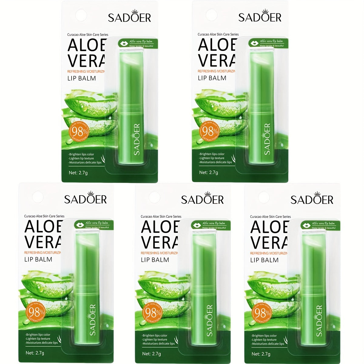 Aloe Vera Lip Balm with Vitamin E & Squalane – Deeply Hydrating, Moisturizing & Brightening Care