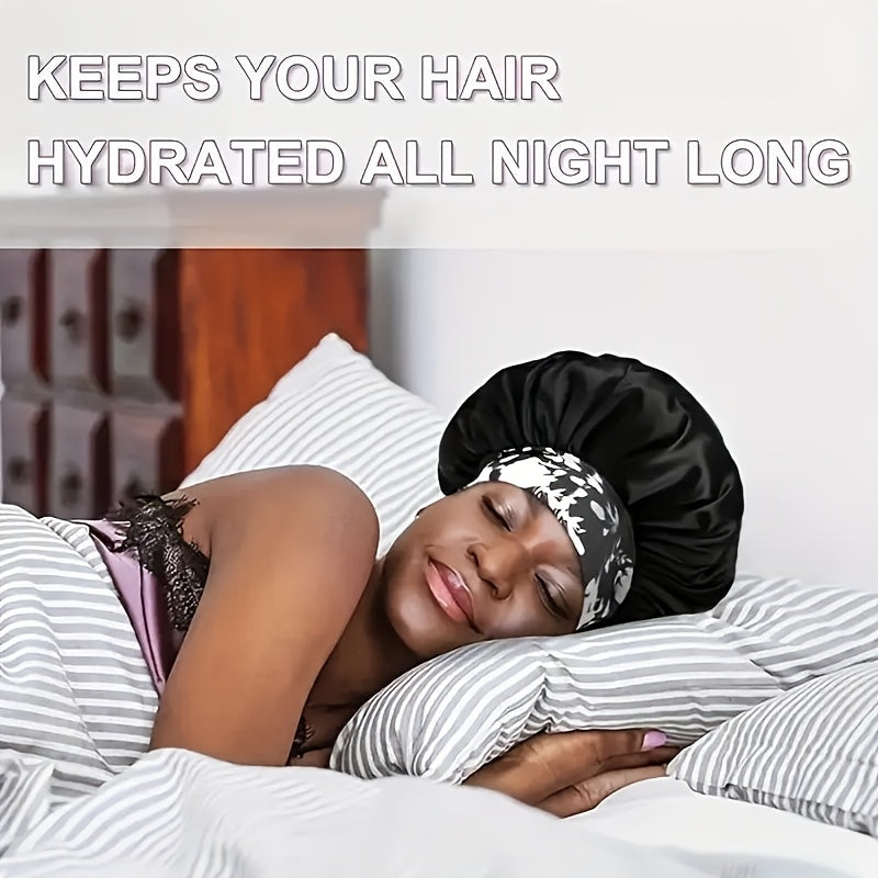 Satin Sleep Caps for Women – Soft, Breathable Hair Bonnets with Stretchy Wide Band High-Density Fabric for Curl Protection