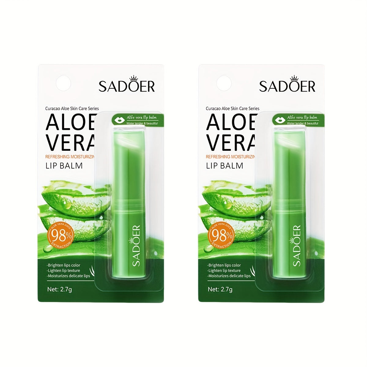 Aloe Vera Lip Balm with Vitamin E & Squalane – Deeply Hydrating, Moisturizing & Brightening Care