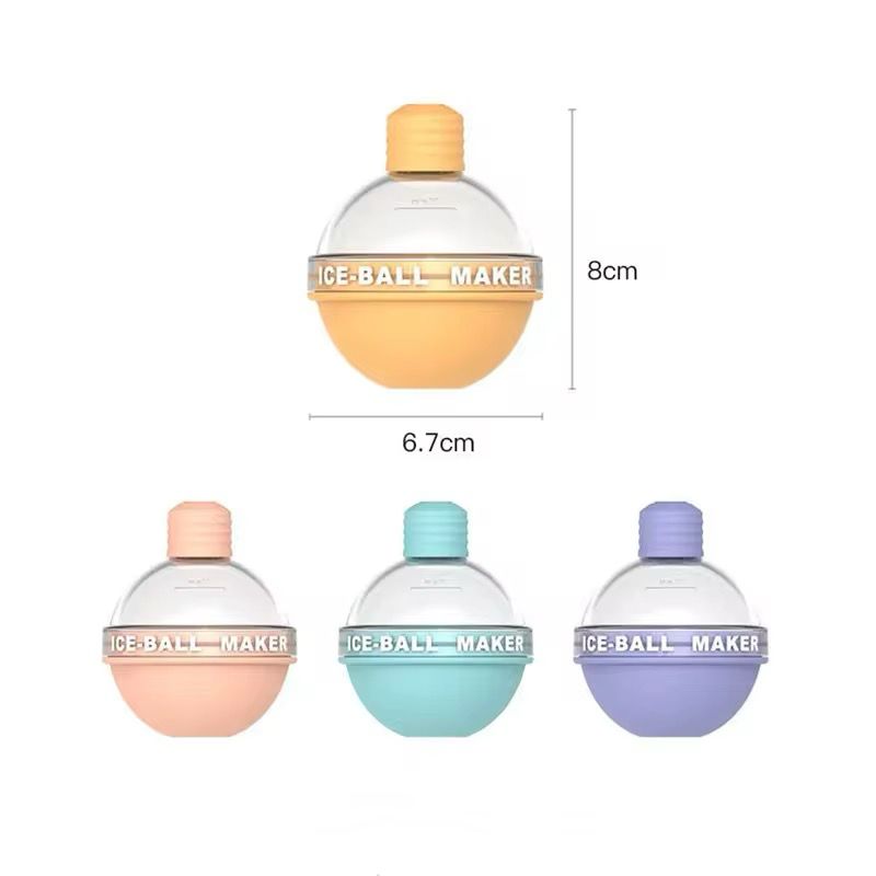 Set of 4 Silicone Ice Ball Molds – 2.5-Inch Round Ice Sphere Molds for Whiskey & Cocktails Reusable Kitchen Bar Accessories