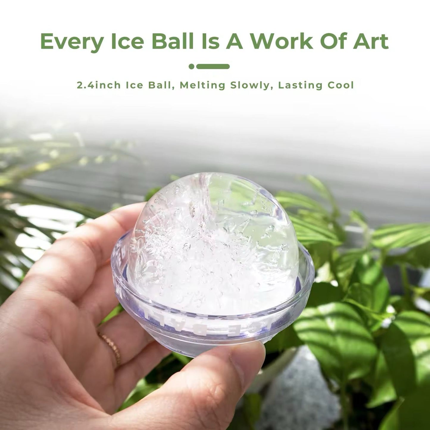 Set of 4 Silicone Ice Ball Molds – 2.5-Inch Round Ice Sphere Molds for Whiskey & Cocktails Reusable Kitchen Bar Accessories