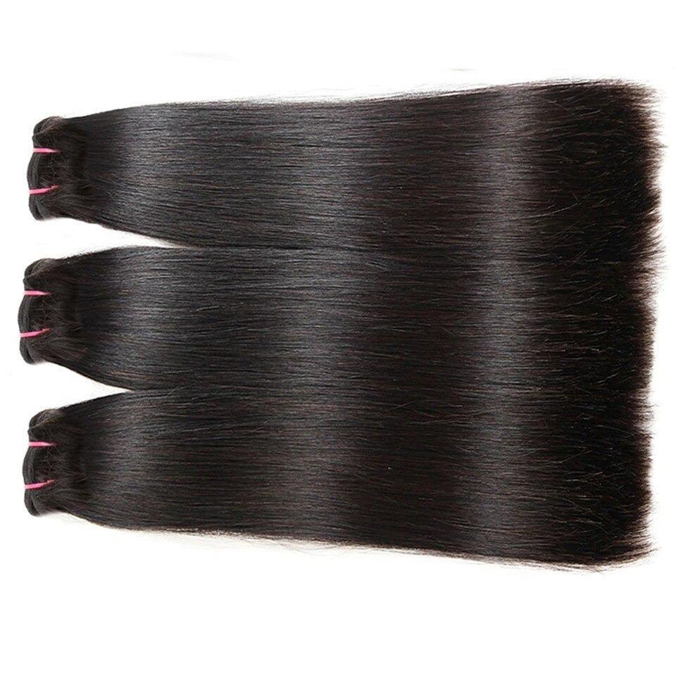 Super Double Drawn 12A Grade Straight Hair BUNDLES with CLOSURES & FRO