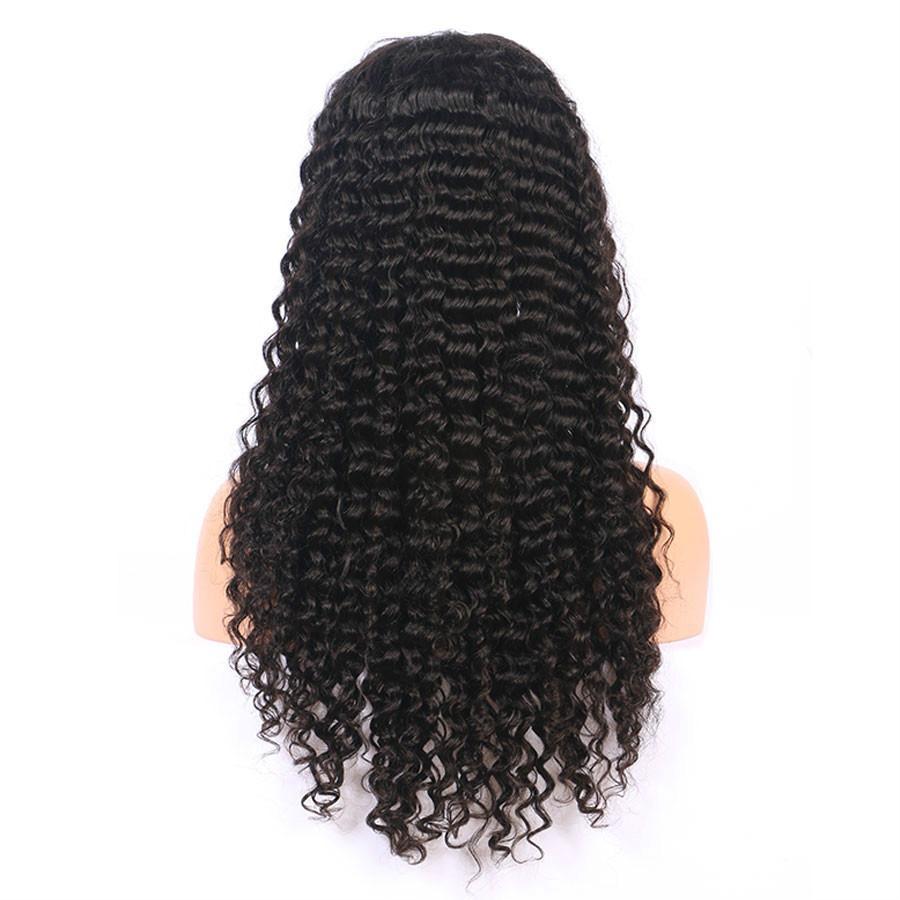 180% Density Full 4x4 Transparent Lace Front Deep Wave Human Hair Wigs