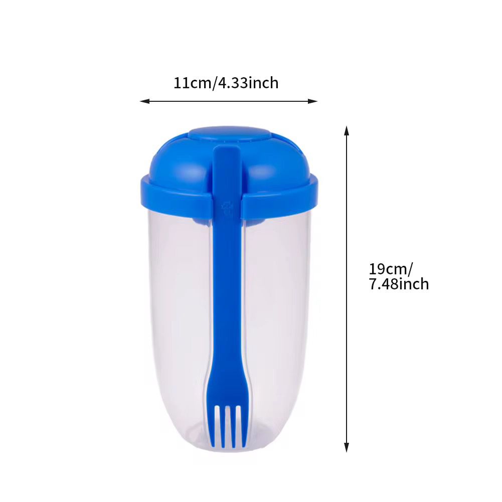 3 in 1 Salad Shaker Container, Cup and Fork – 1000ml Portable Salad Container with Dressing Compartment – Perfect for Lunch, Picnics & Back-to-School Meals
