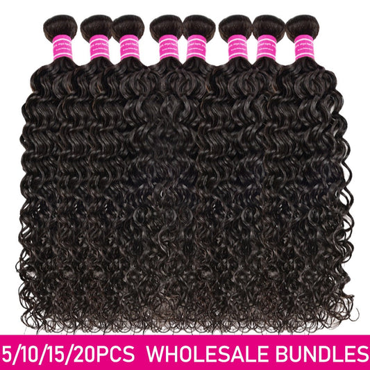 Wholesale 5/6/10/12 Bundles Brazilian Water Wave 10A Grade Human Hair