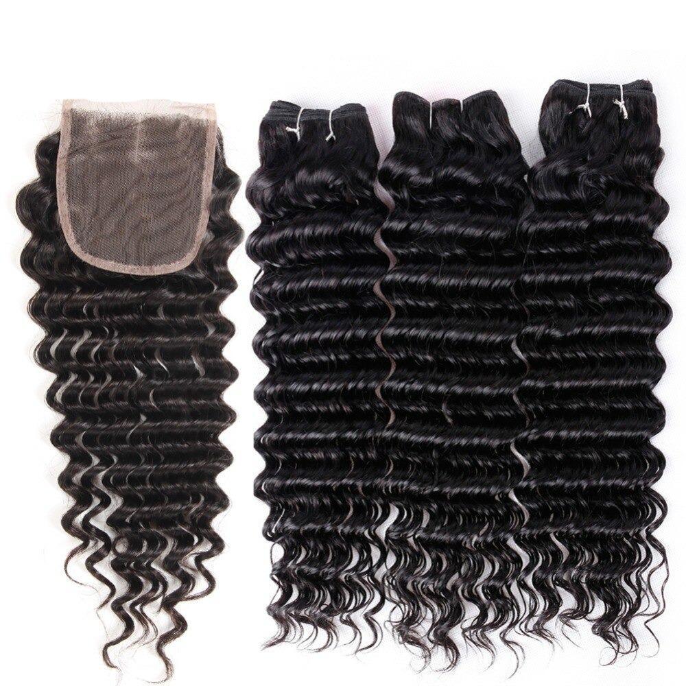 Super Double Drawn 12A Grade Deep Wave BUNDLES with CLOSURES & FRONTAL