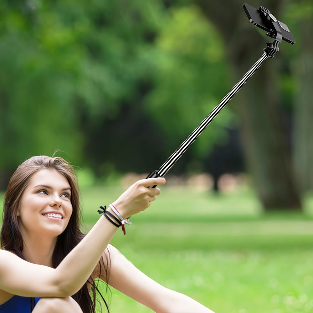 40-Inch Telescopic Selfie Stick Tripod – 360° Rotation, Wireless Remote & Floor-Standing Stand for iPhone/Android, Vlogging & Live Streaming