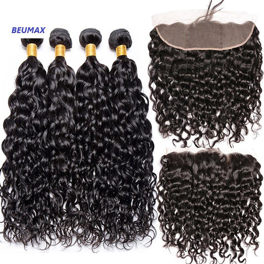 BeuMax 10A Grade 3/4 Jerry Curl bundles with 13x4 Frontal