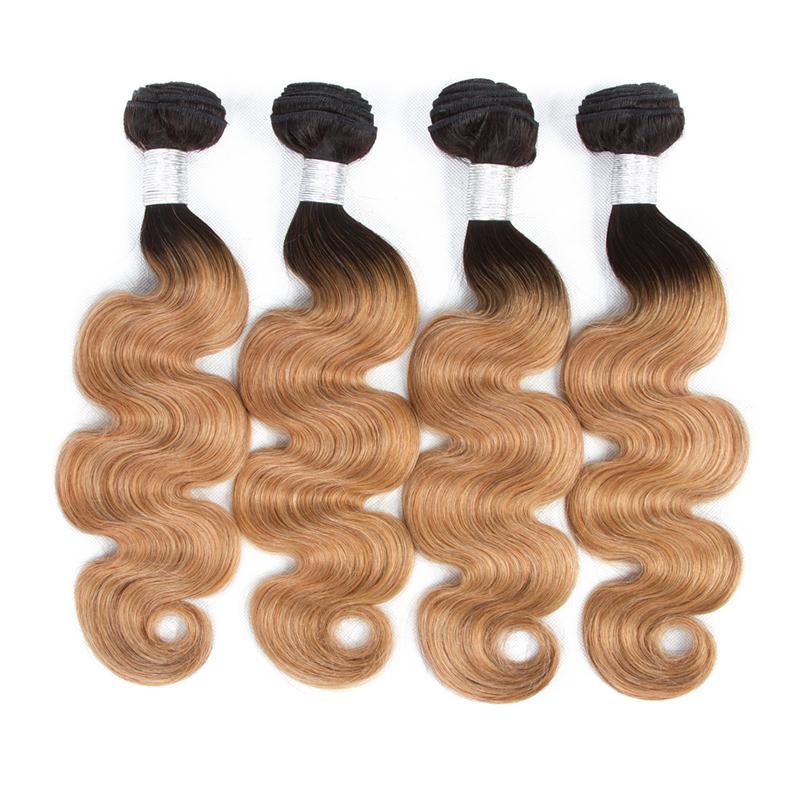 #27 Body Wave 10A Grade #1B/27 Hair BUNDLES with 4x4 CLOSURES & 13x4 Frontals