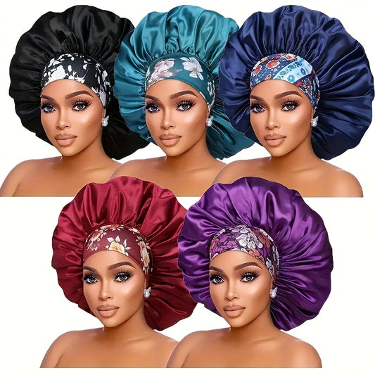 Satin Sleep Caps for Women – Soft, Breathable Hair Bonnets with Stretchy Wide Band High-Density Fabric for Curl Protection, All-Season Comfort